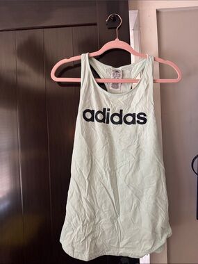 adidas Mint Green Racerback Tank with Black Logo